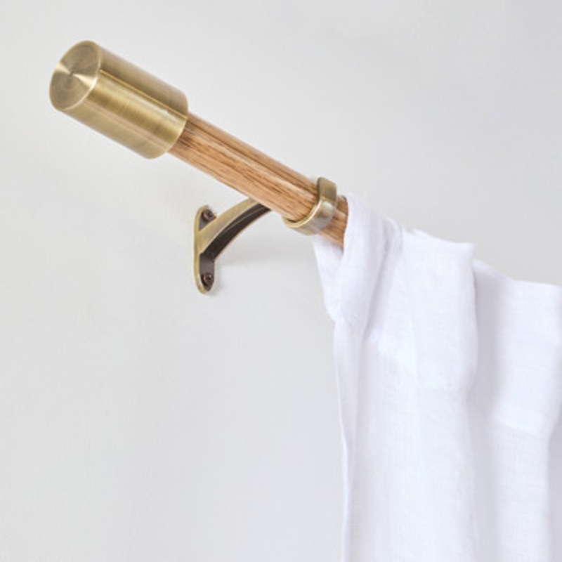 Jordan Oak Brass Veneer Extendable Rod Set [MUSLJORCRS24A]
