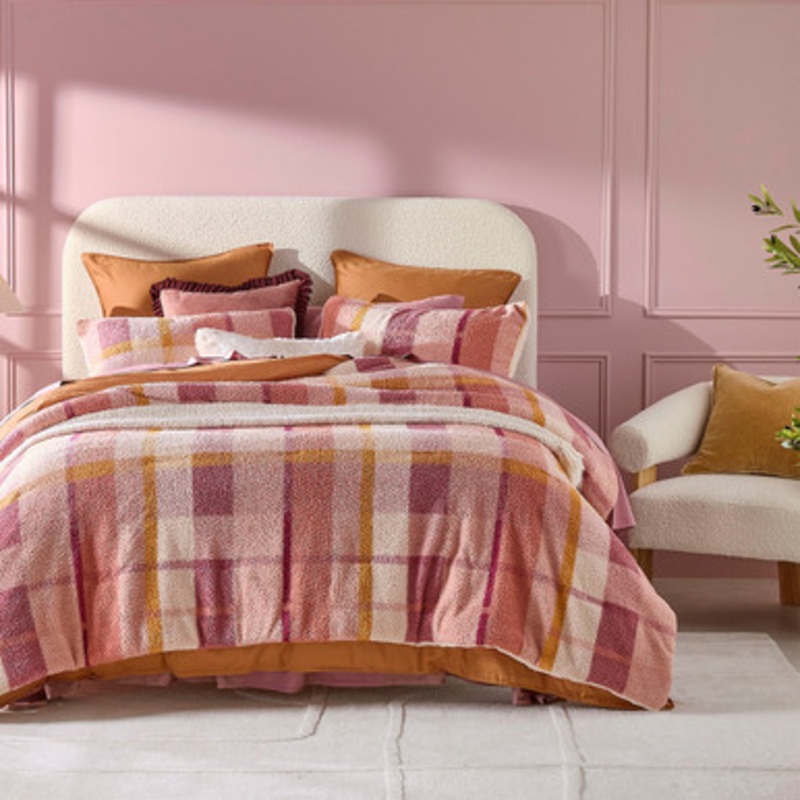 Lola Check Fleece Comforter Set [HABBCHEFCS25]