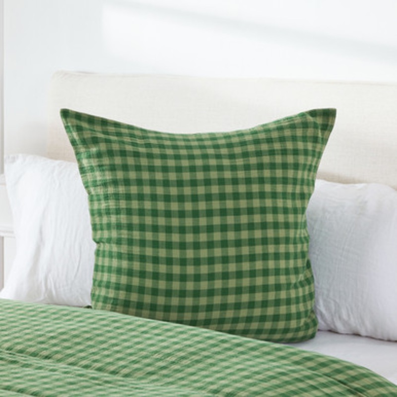 Maisie Green Check European Pillowcase [HABBMCEU25B]