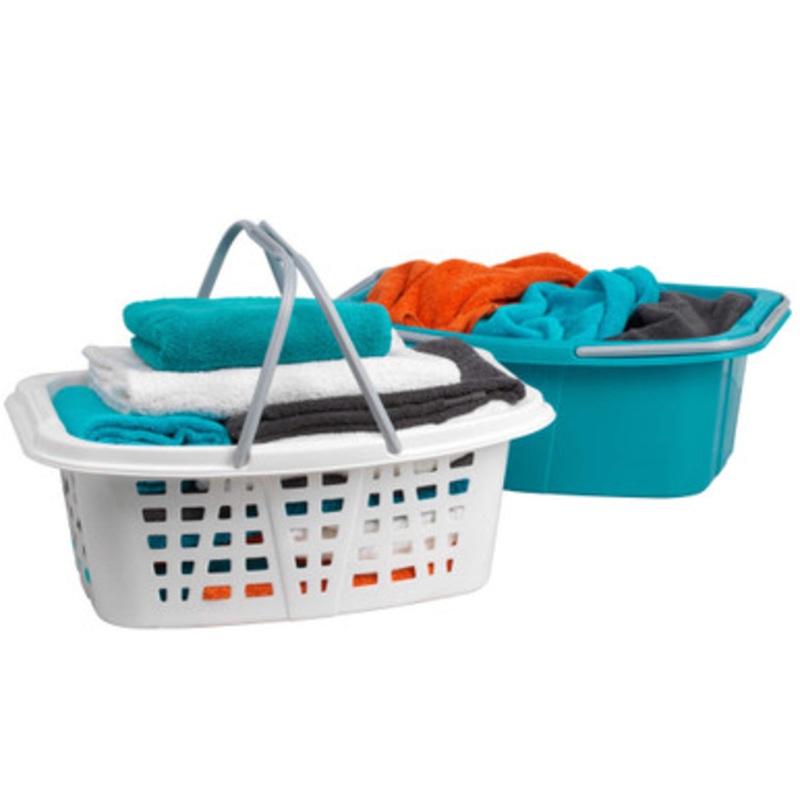 Plastic Laundry Baskets with Handles – 2 Pack