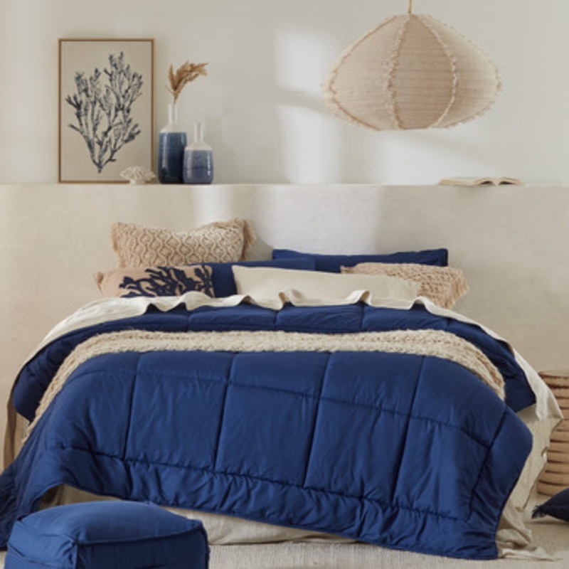 Snoozi Cube Navy Microfibre Comforter Set [ESSBSNOOZ22B]