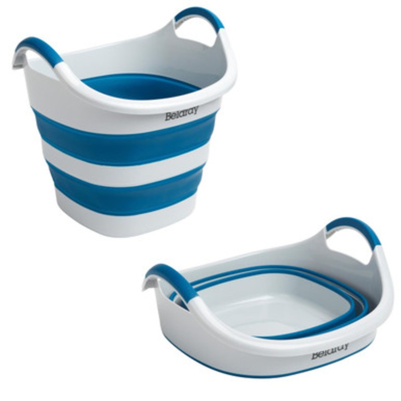 Square Shaped Collapsible Laundry Basket with Rubber Grip Handles