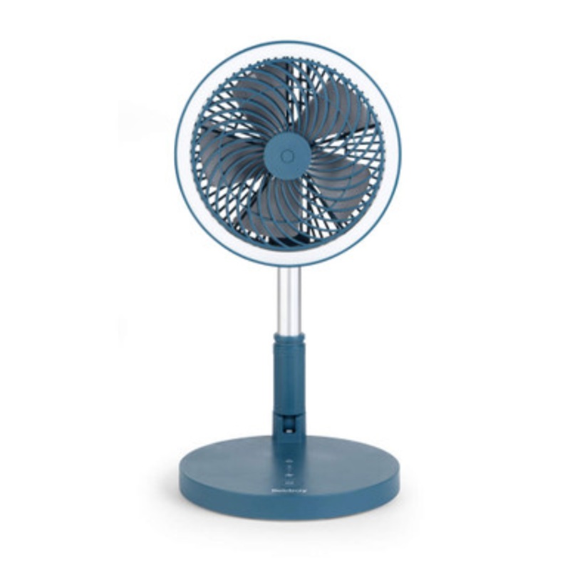 3-in-1 LED Cordless Foldable Fan, Blue – 2 Pack