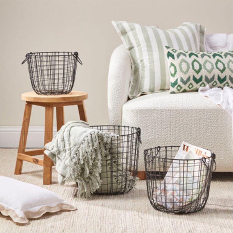 Bailey Black Wire Basket [HABLBAILY24A]