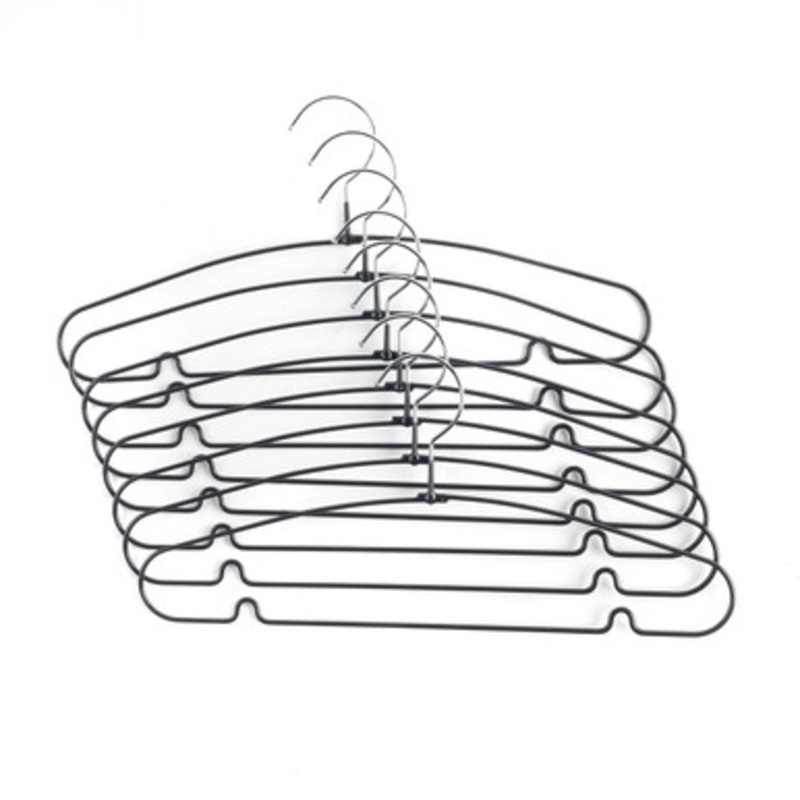 Black Metal Clothes Hangers – Pack of 8