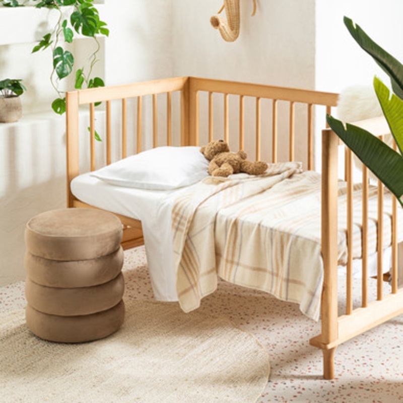 Check 375gsm Australian Wool Cot Blanket [MUSBC375C22]