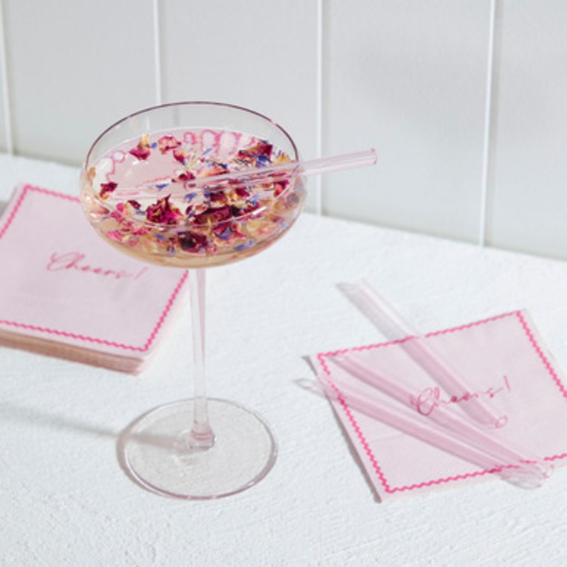 Emmy Pink Glass Cocktail Straw Pack [HABEMMCSPS23]
