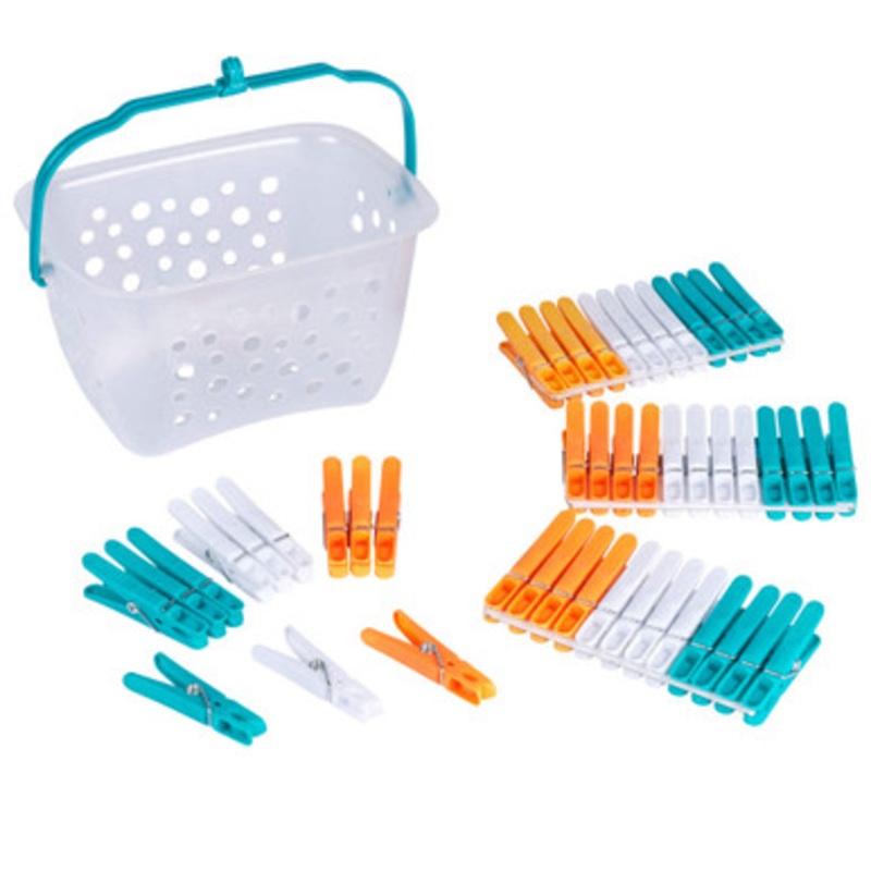 Peg Basket & 48 Ultra Grip Pegs Set