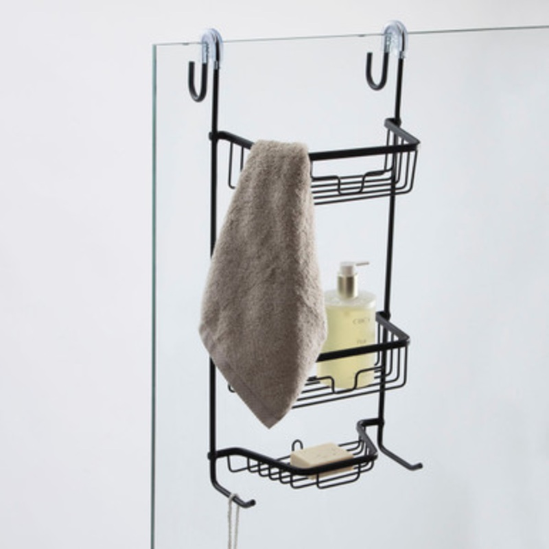 Rowan Black Over the Door Shower Caddy [HABBROWAN22A]