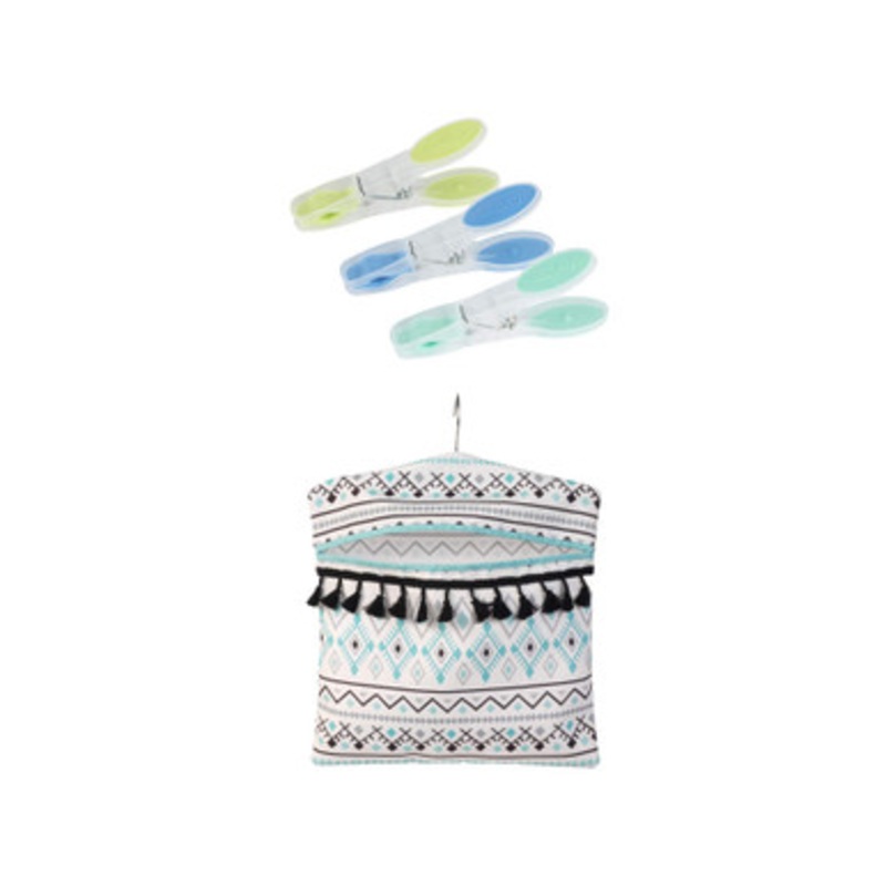Aztec Print Peg Bag & 24 Pegs