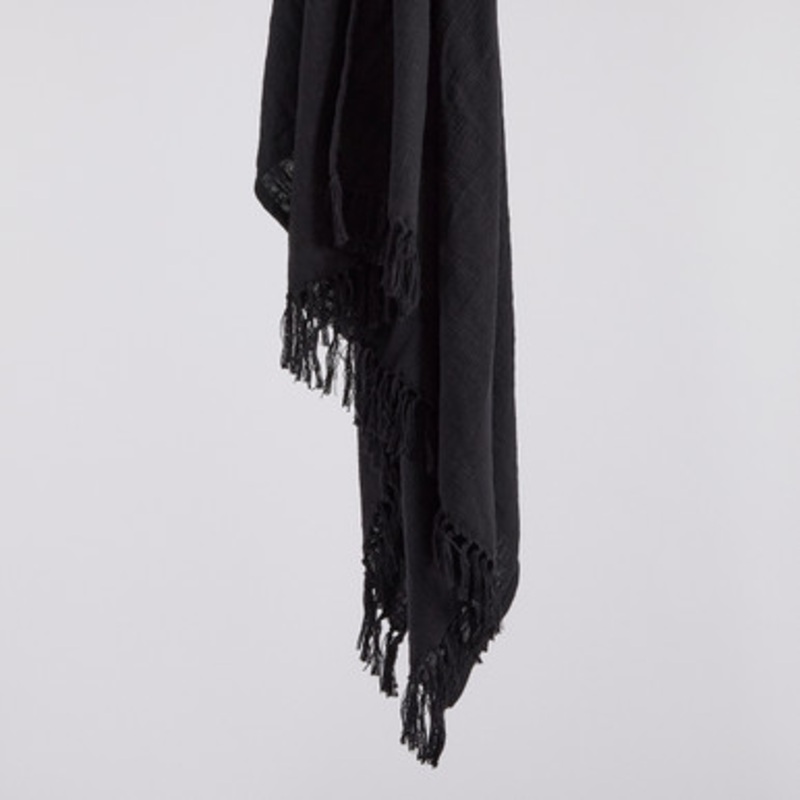 Bondi Cotton Black Extra Large Throw [HABLBONDI20DIS]