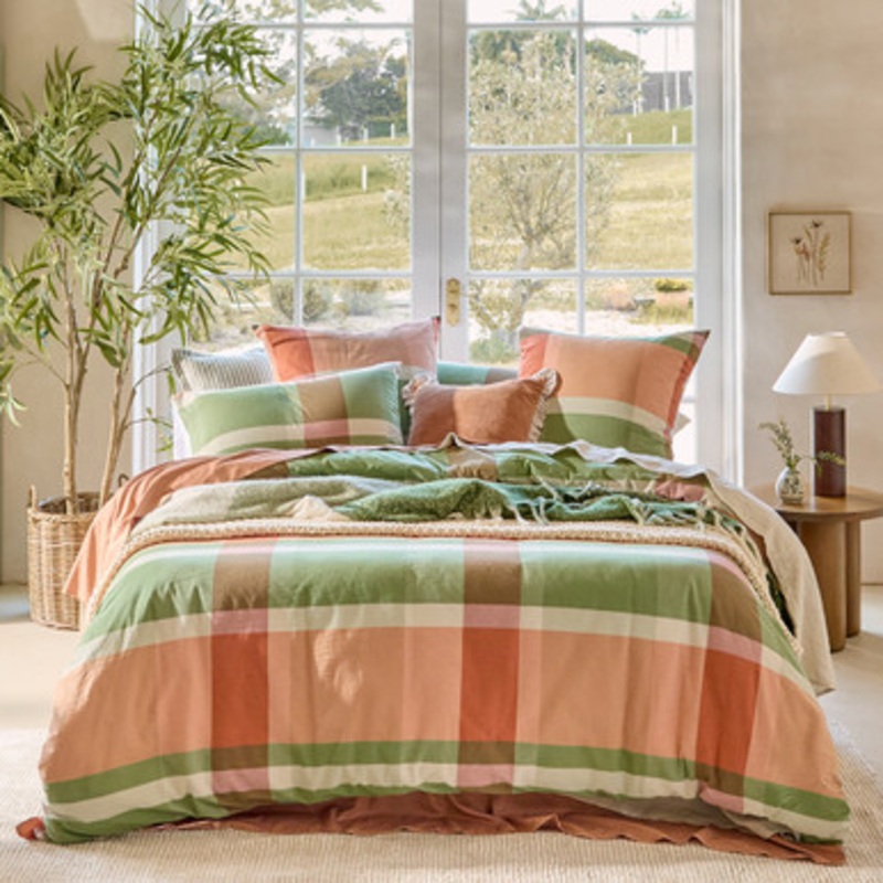 Mackenzie Checked Quilt Cover Set [HABBMACKEN25]