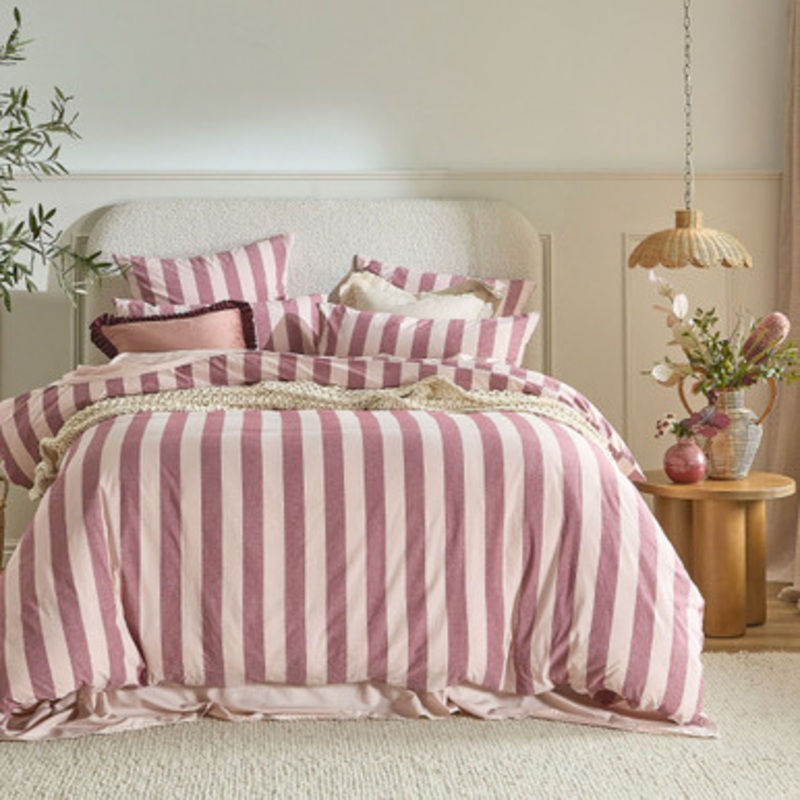 Milah Berry Stripe Quilt Cover Set [HABBMILAHQ25A]