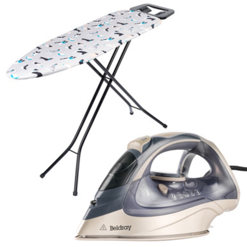 Titanium Steam Iron & Ironing Board Set