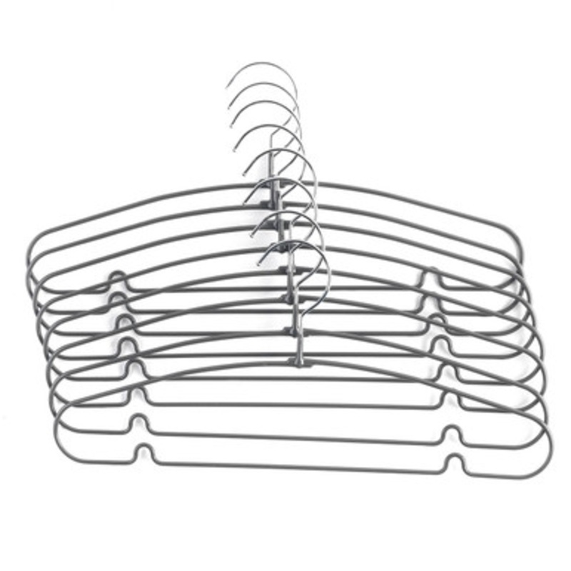 Grey Metal Clothes Hangers – Pack of 8