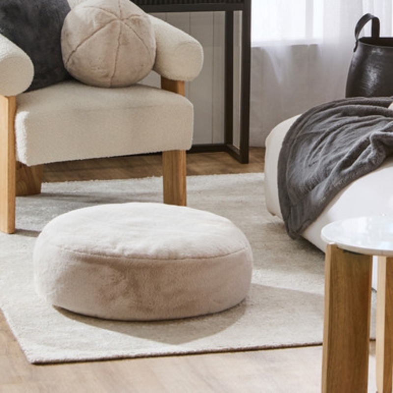 Nevada Faux Fur Round Floor Cushion [MUSLNEVAF21]