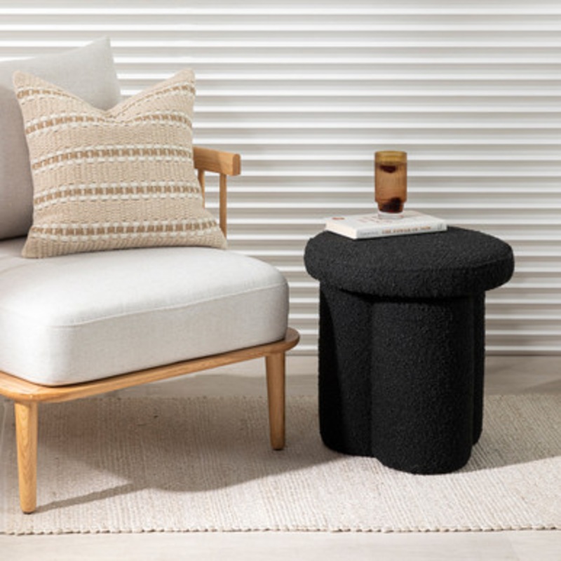 Ollie Black Boucle Ottoman [MUSLOLLIE23DIS]