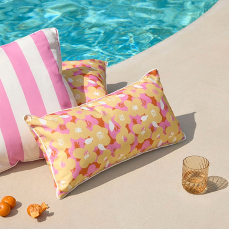 Poppy Floral Oblong Outdoor Cushion [SUNLPOPPC23_OBL]
