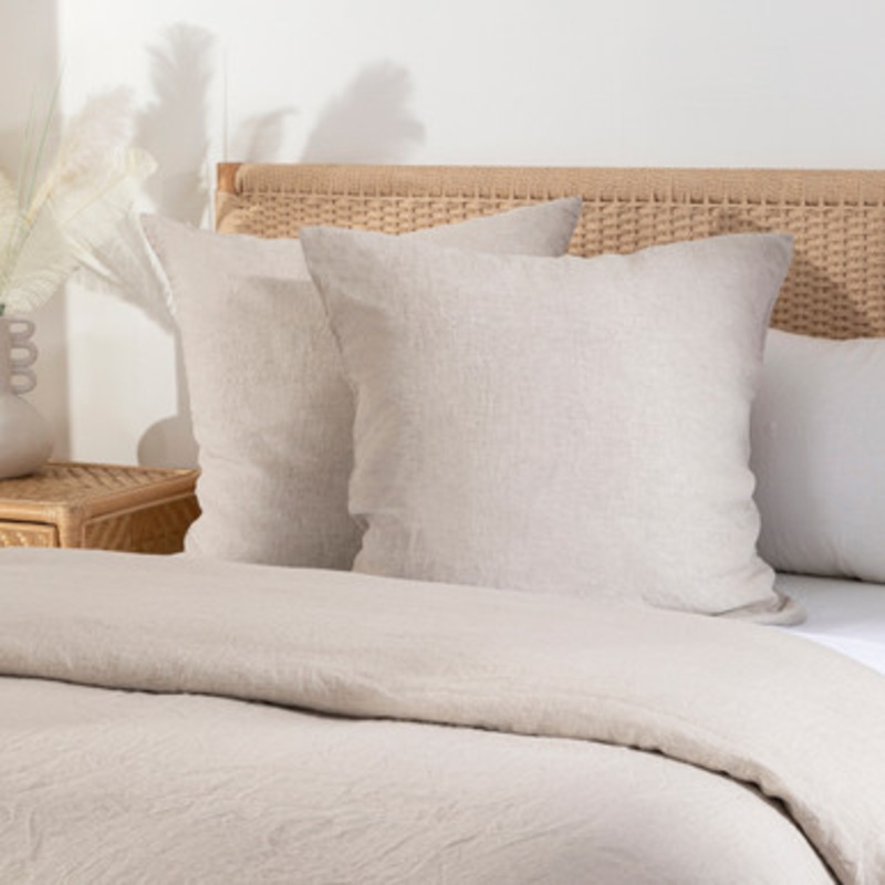 Washed Linen Stone European Pillowcase Pair [MUSBLINEN20E_EUR]