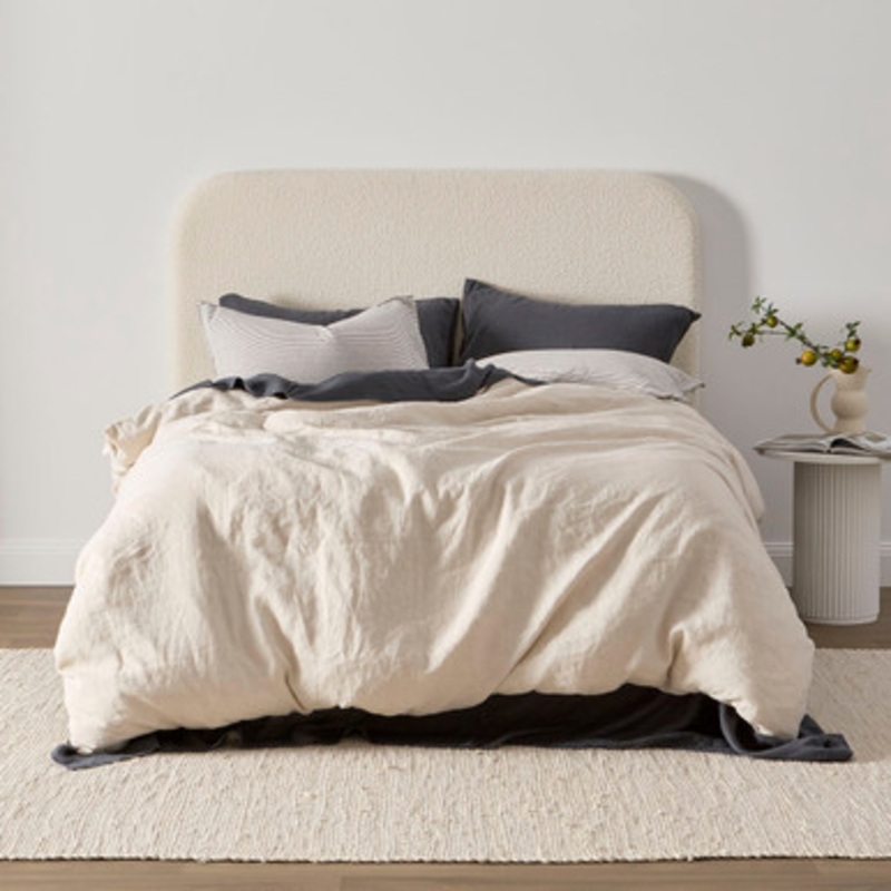 Washed Linen Stone Quilt Cover Set [MUSBLINEN20E]
