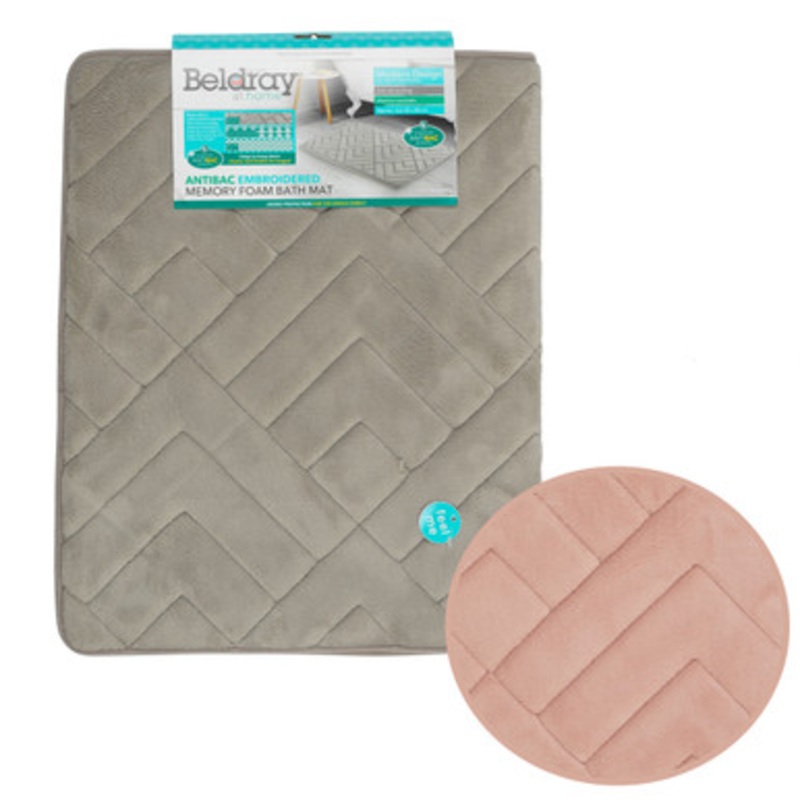 Antibac Embroidered Memory Foam Bath Mat