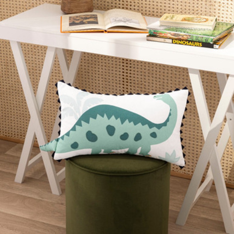 Bad to the Bone Dinosaur Oblong Cushion [KIDSLBAD2B24_OBL]