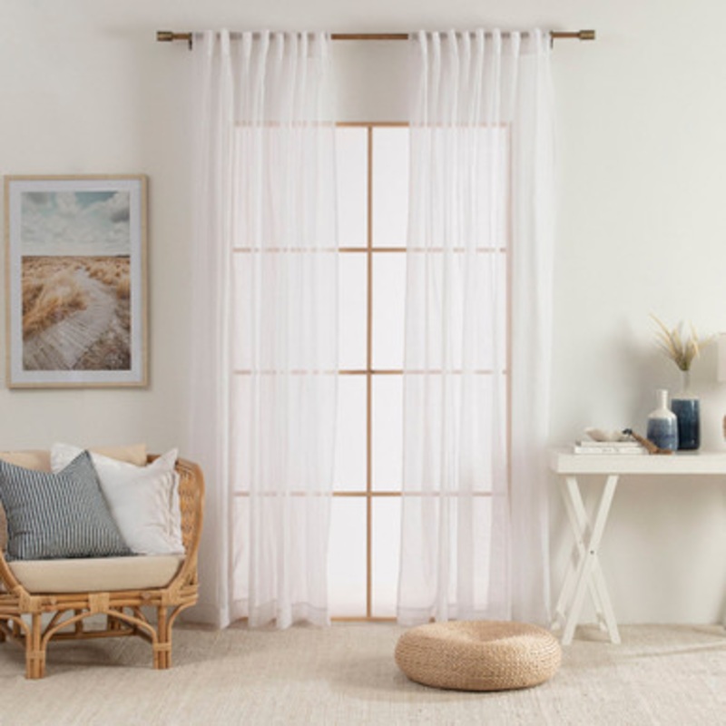 Beachley Sheer White Curtain Pair [ESSBBEACH21A]