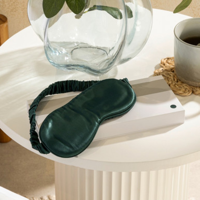 Dark Teal Mulberry Silk Eye Mask [MUSAMULBE19G]