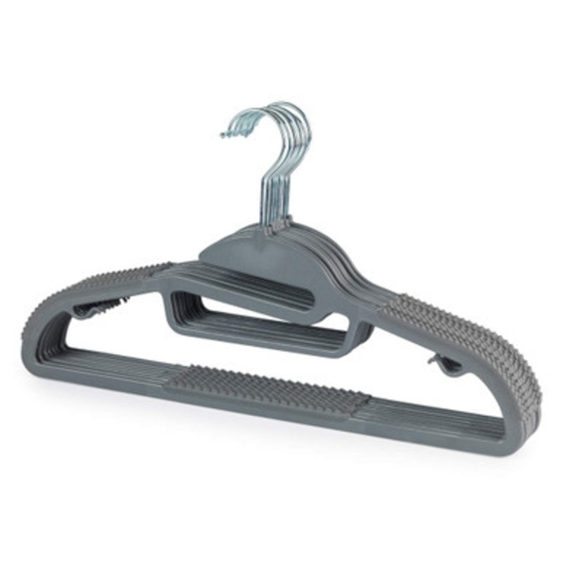 Grey Slimline Clothes Hangers – 8 Pack