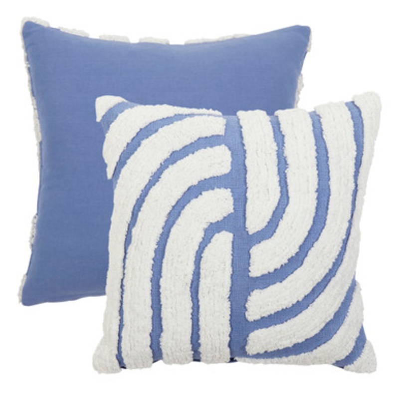 Layla Blue Tufted Square Cushion [MUSSLAYLA24DIS]