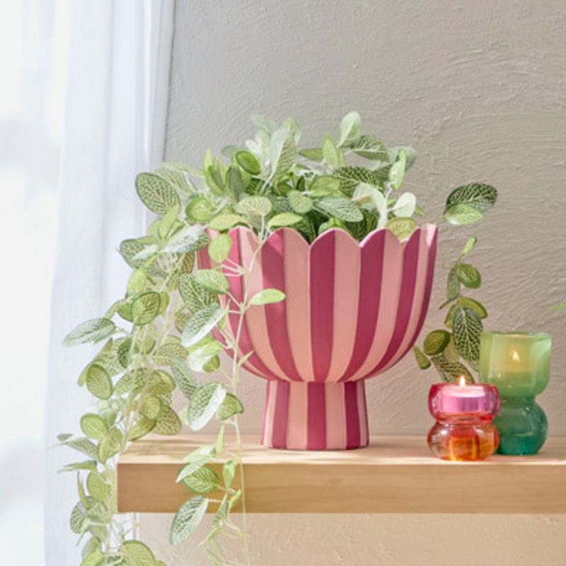 Lucy Stripe Footed Planter [MUSHLUCPW25]