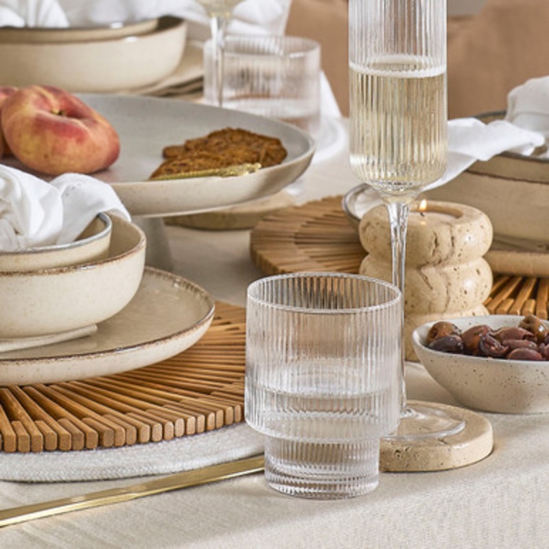 Mila Ribbed Clear Tumbler Glasses Set of 4 [MUSLMILAGL21A]