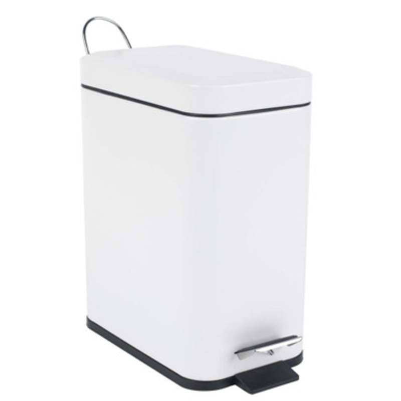 Rectangular Pedal Bin – White