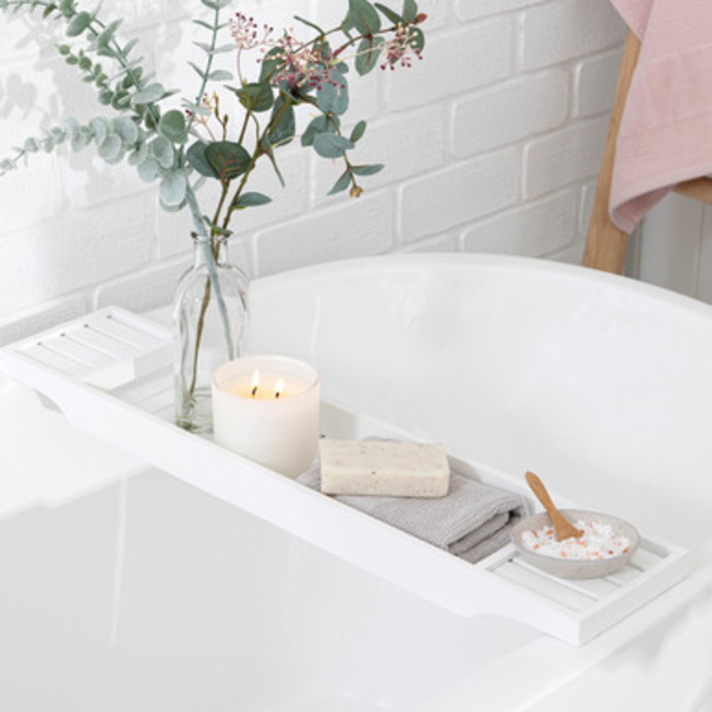 Sanctuary White Bath Caddy [MUSASANCT20B]
