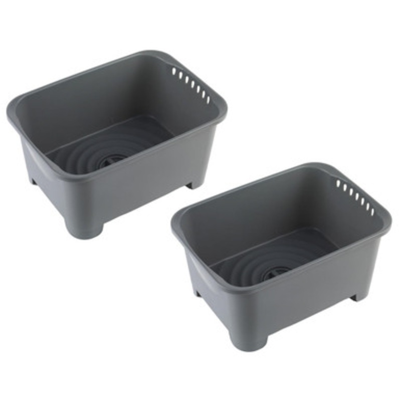 Washing Up Bowl with Plug Drainer – 2 Pack