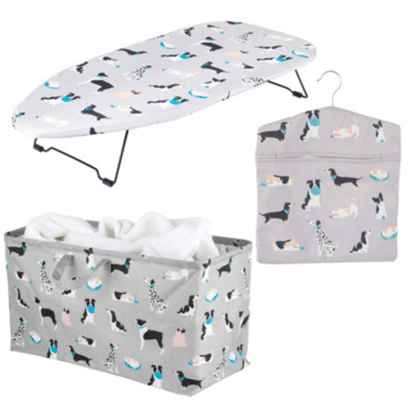 3-Piece Laundy Accessories Set – Dog Print