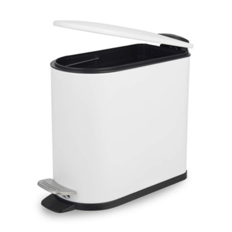 Bathroom Pedal Bin  5 Litre, White
