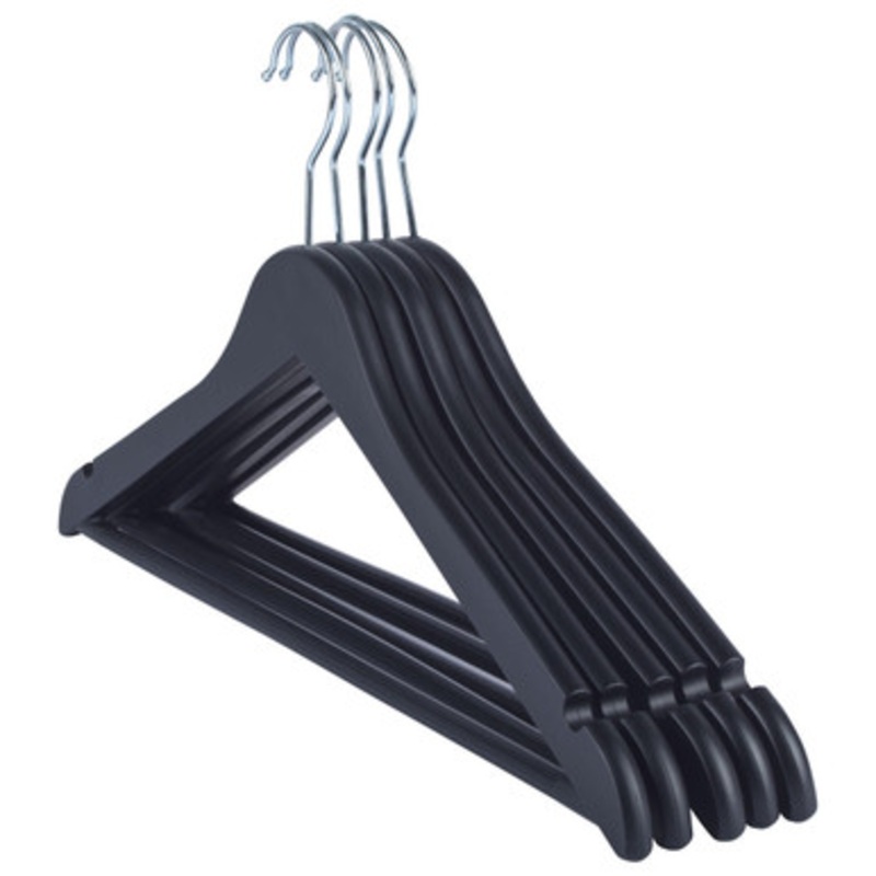 Black Wooden Clothes Hangers  5 Pack