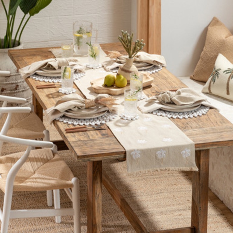 Palm Springs White Table Runner [HABLPSTLR23R]