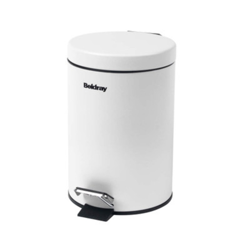 Round Pedal Bin – White