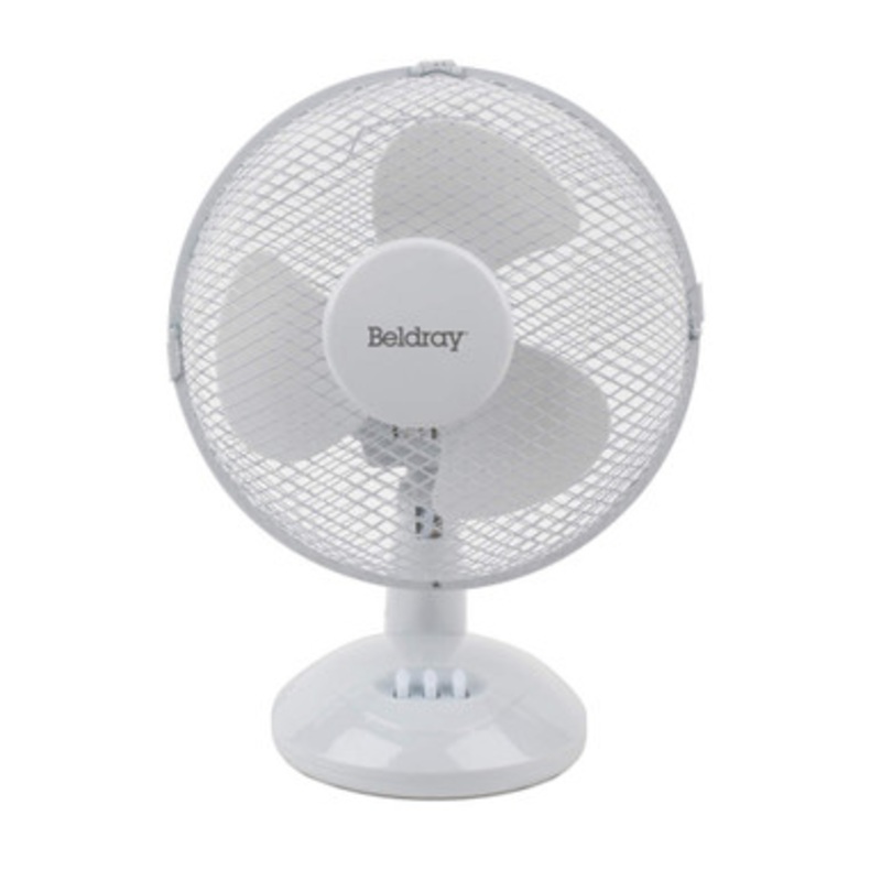 Set of 2 Oscillating 9 inch Desk Fan – White