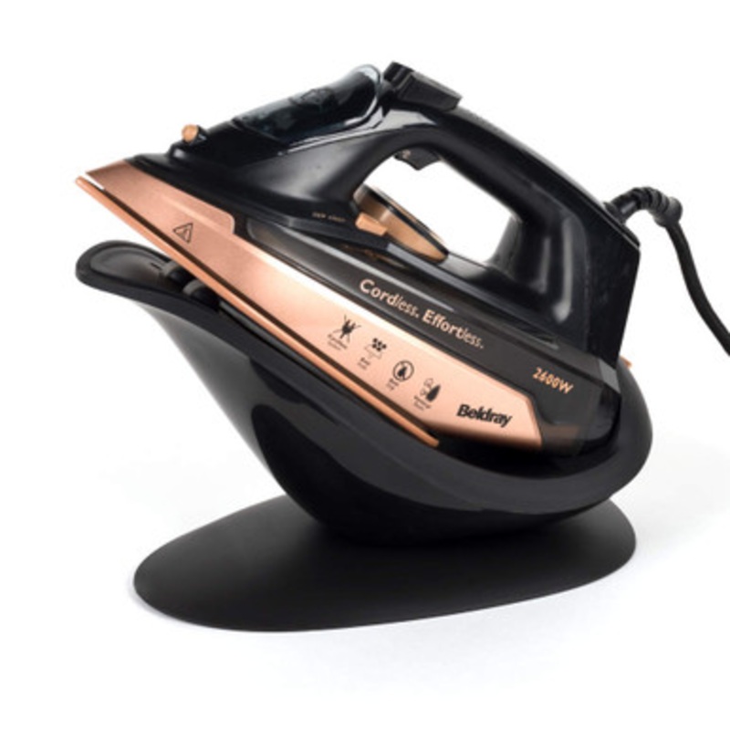 2-in-1 Cordless Steam Iron & Stand – Rose Gold