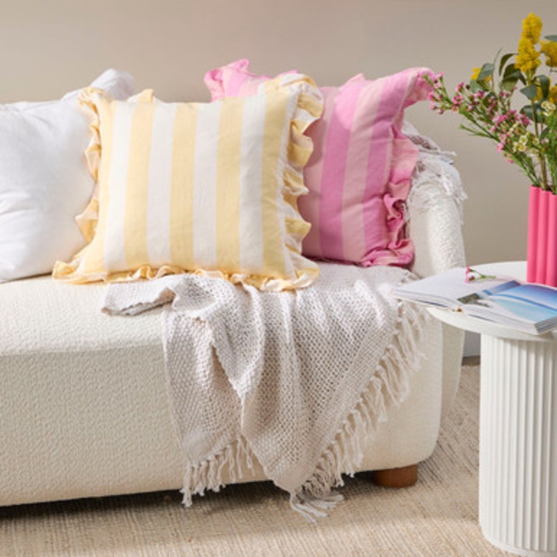 Audrey Ruffle Square Cushion [MUSLAUDRC23]