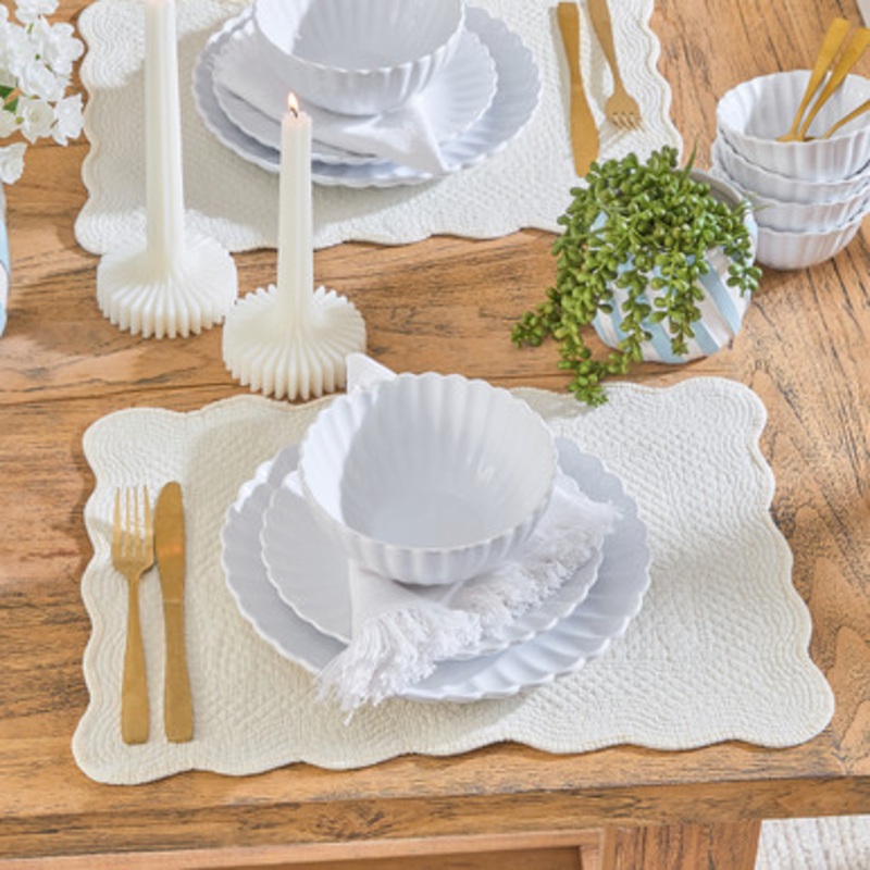 Imogen Cream Quilted Placemat [HABLIMOQPW25DIS]
