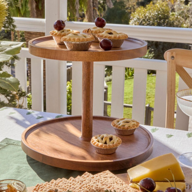 Marbella Acacia 2 Tier Lazy Susan [MUSLMARLSS24]
