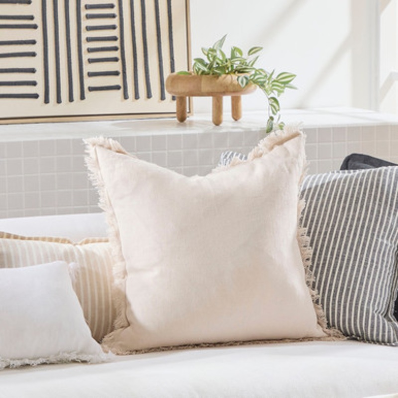 Sahara Linen Fringed Square Cushion [MUSLSAHAF20]