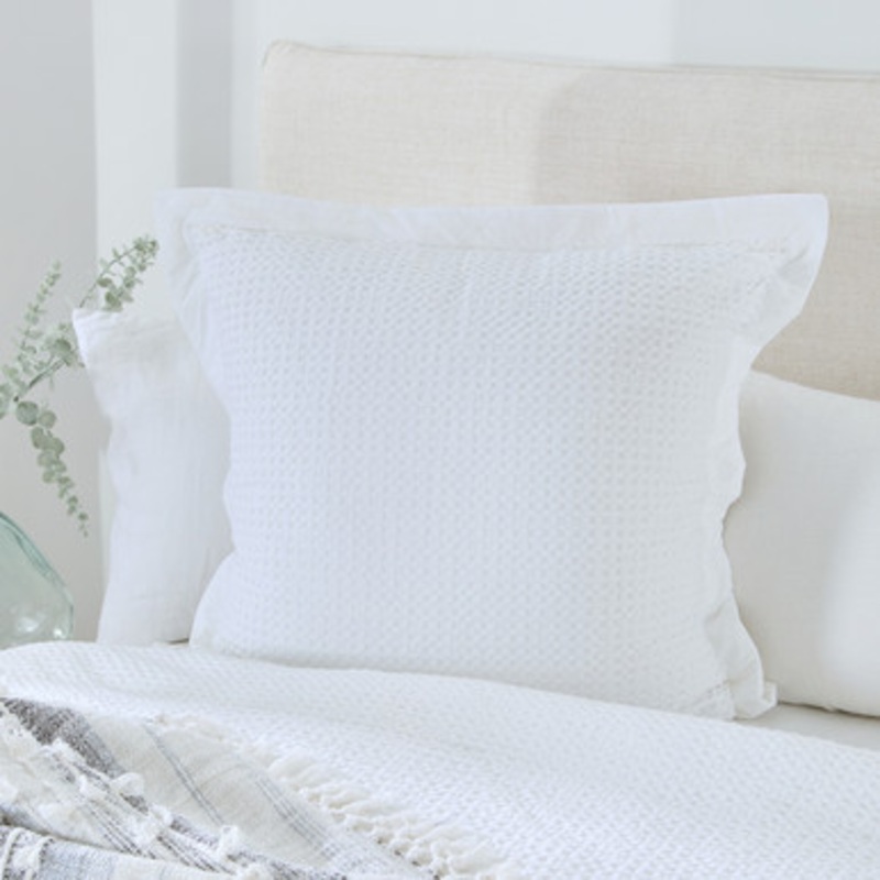 Waffle White European Pillowcase [MUSBWAFFEU24A]