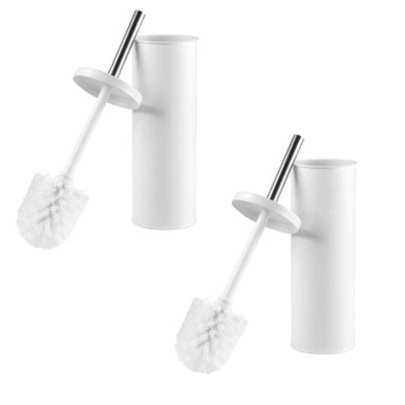 White Toilet Brush & Holder – 2 Pack