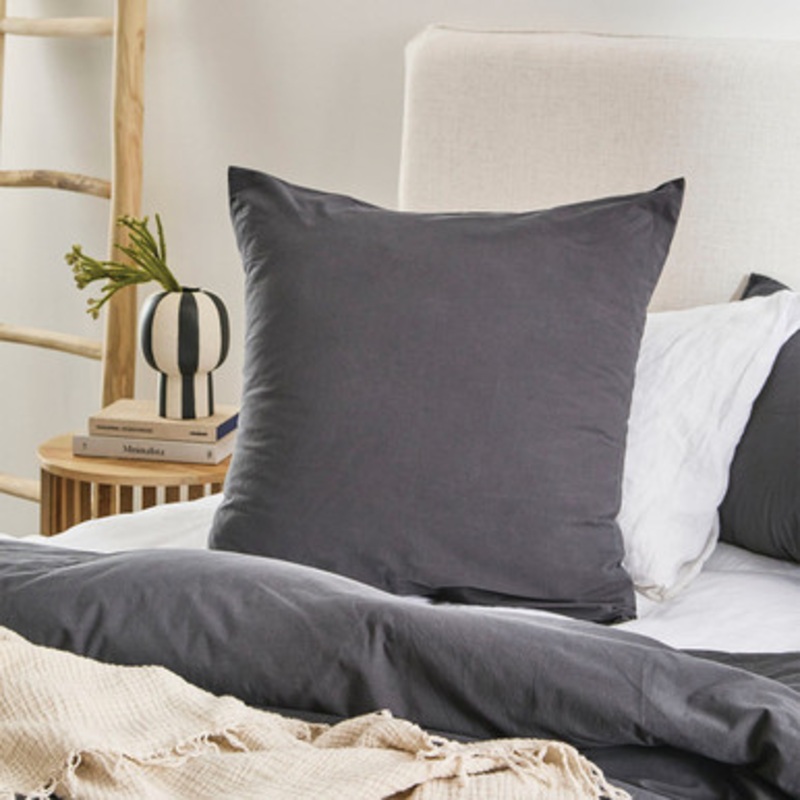Australian Cotton Charcoal European Pillowcase [HABBWAUSCE24A]