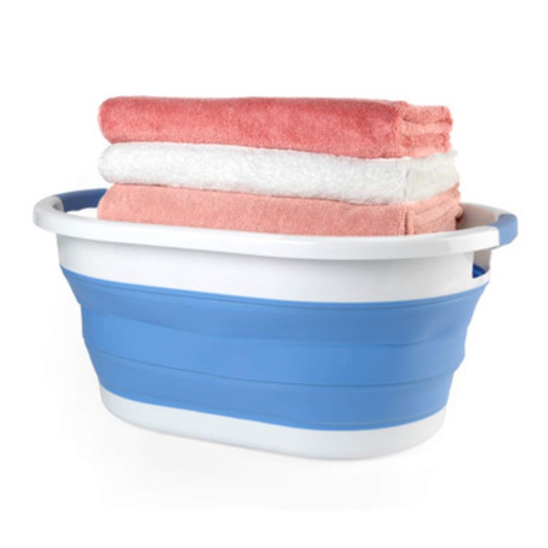 Collapsible Laundry Basket – 28 Litre, Blue